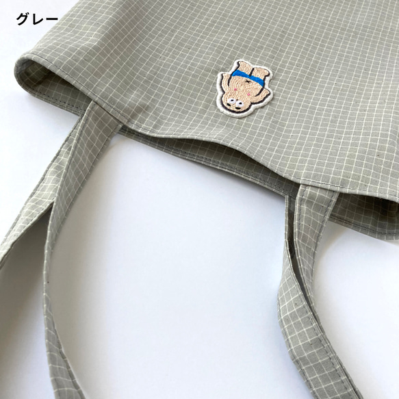 【 手刺繍 】肩掛け フラット トート バッグ (おじさん) / 軽量 / サブバッグ / ぺたんこ / A4 16枚目の画像