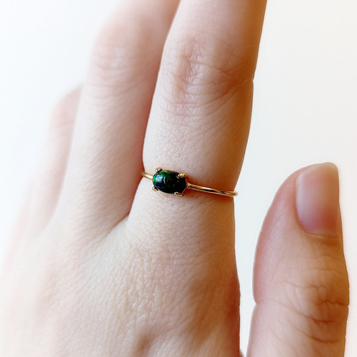 ブラックオパール リング オパールリング 天然石 リング 天然石 指輪