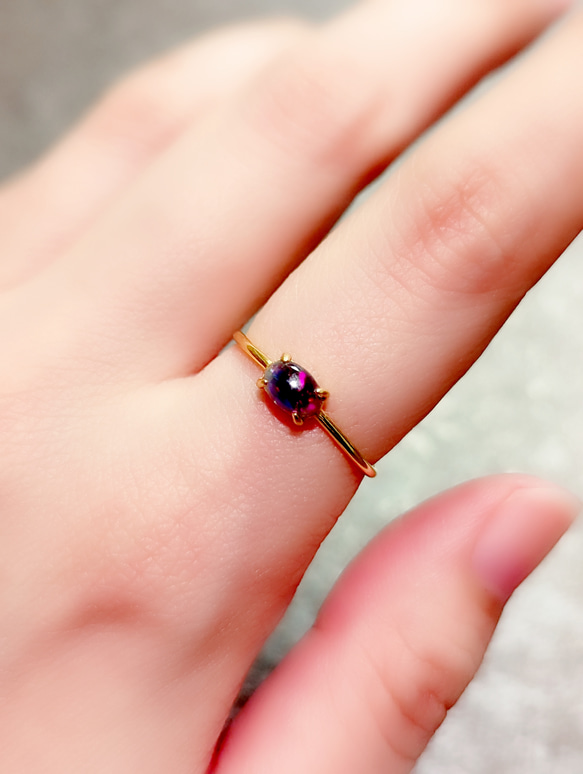 ブラックオパール リング オパールリング 天然石 リング 天然石 指輪