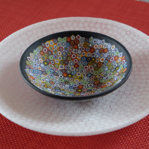 送料込み ベネチア ムラーノガラス ミルフィオリ 豆皿 小皿 飾り