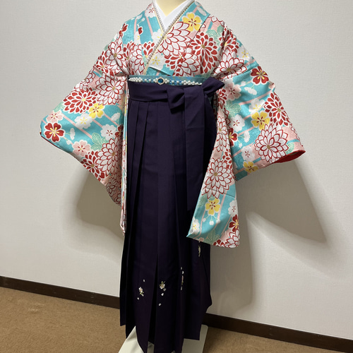 メ3896 着物 長襦袢 セットお 卒業式 袴セット 2尺袖の着物 長襦袢