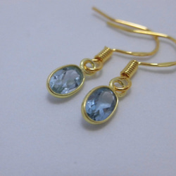 [Silver925] 優雅寶石品質天藍色托帕石耳環 632 第9張的照片