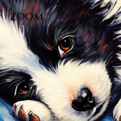 【星降る夜 - ボーダーコリー犬の子犬 No.2】A2アートポスター 犬の絵 犬の絵画 犬のイラスト 3枚目の画像