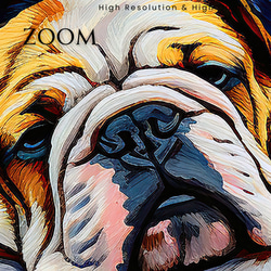 【星降る夜 - ブルドッグ犬の子犬 No.２】A2アートポスター 犬の絵 犬の絵画 犬のイラスト 3枚目の画像