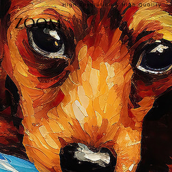 【星降る夜 - ダックスフンド犬の子犬 No.1】A2アートポスター 犬の絵 犬の絵画 犬のイラスト 3枚目の画像
