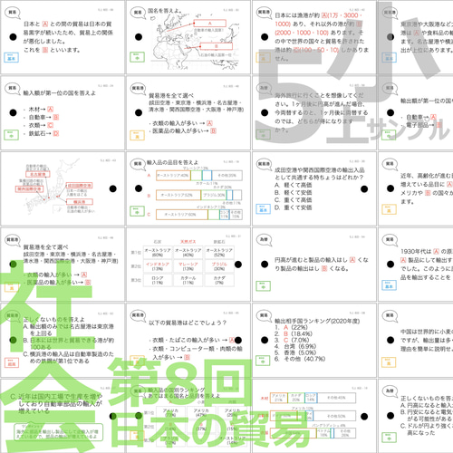 中学受験 暗記カード【5年上 セット 社会・理科 1-9回】組分け