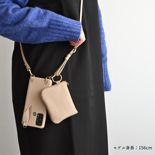 リング付ポーチ 【 サフィアーノレザー 】 名入れ スマートキー