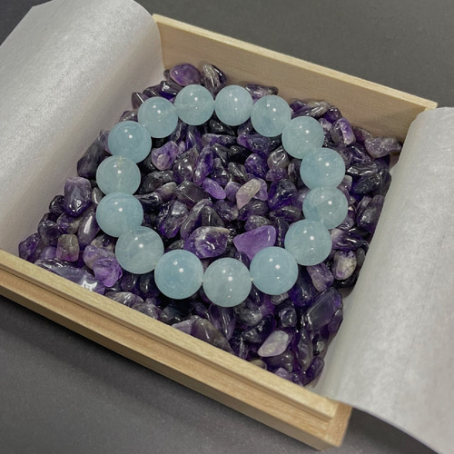 商売繁盛セット】祈願桐箱＆浄化さざれアメジスト200g 鬼門封じ