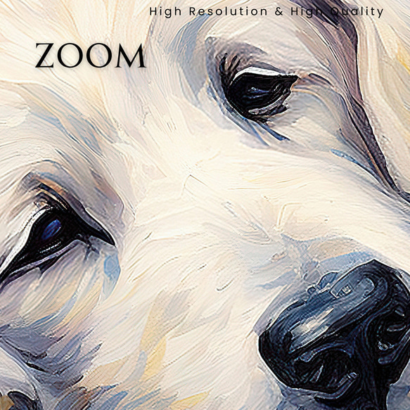 【星降る夜 - グレートピレニーズ犬の子犬 No.3】A2アートポスター 犬の絵 犬の絵画 犬のイラスト 3枚目の画像