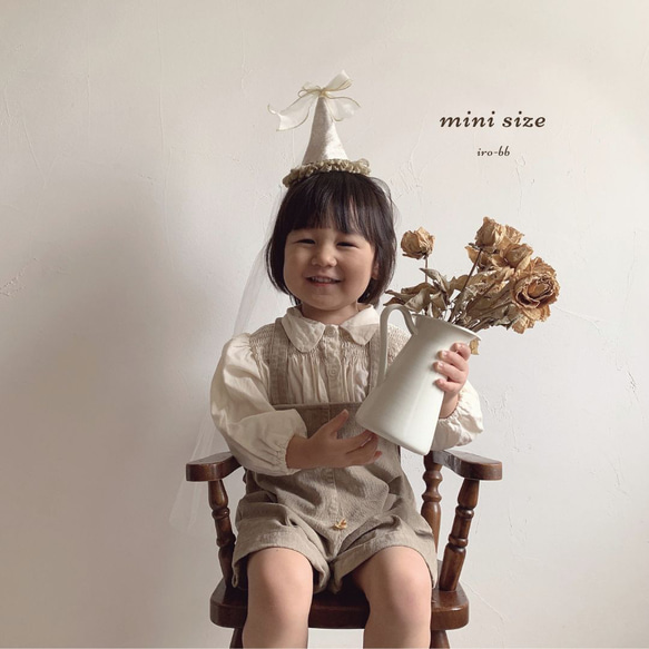 ✽NEW✽　party hat　Noël　mini  チュール付き　ベロア生地 ベビークラウン　パーティーハット　 8枚目の画像