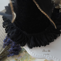 ✽NEW✽　party hat　Noël　mini  チュール付き　ベロア生地 ベビークラウン　パーティーハット　 9枚目の画像