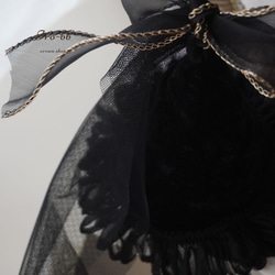 ✽NEW✽　party hat　Noël　mini  チュール付き　ベロア生地 ベビークラウン　パーティーハット　 5枚目の画像