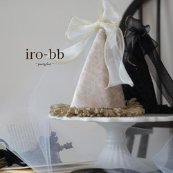 ✽NEW✽　party hat　Noël　mini  チュール付き　ベロア生地 ベビークラウン　パーティーハット　 3枚目の画像