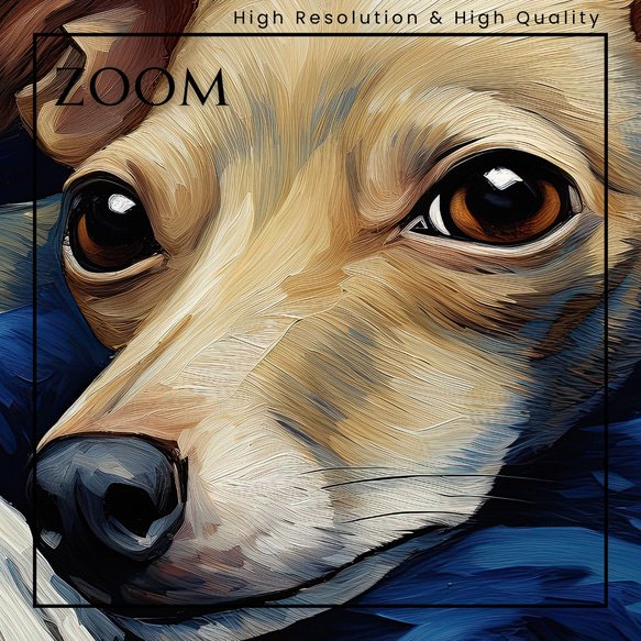 【星降る夜 - イタリアングレーハウンド犬の子犬 No.3】A2アートポスター 犬の絵 犬の絵画 犬のイラスト 3枚目の画像