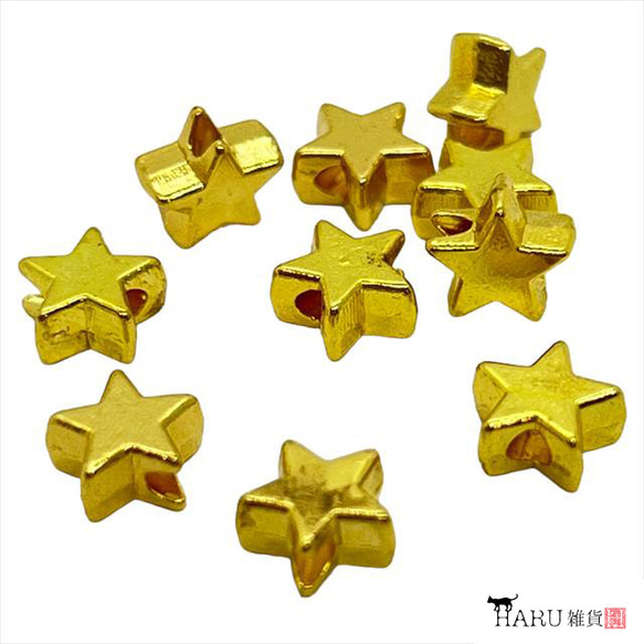 【10顆】金屬珠子★星星/金色★星星墊片 金屬珠子 耳環 手鍊 第1張的照片