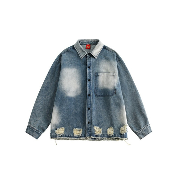 メンズ・レディース兼用·個性的なカウボーイコートカウボーイシャツ穴の開いた上着ジャケット W153 11枚目の画像