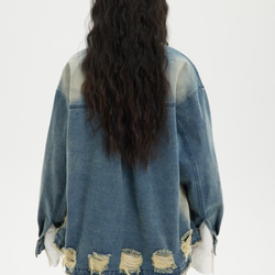 メンズ・レディース兼用·個性的なカウボーイコートカウボーイシャツ穴の開いた上着ジャケット W153 9枚目の画像