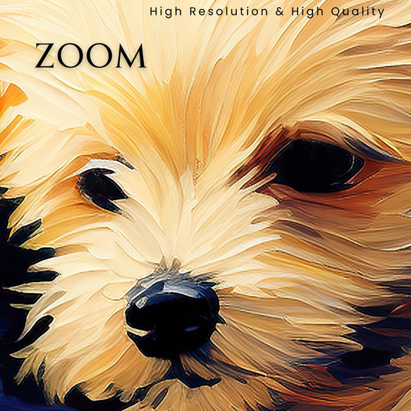 【星降る夜 - マルチーズ犬の子犬 No.1】A2アートポスター 犬の絵 犬の絵画 犬のイラスト 3枚目の画像