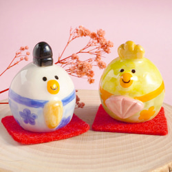 ひなたまご(緑＆オレンジ』/ガラス雛/雛飾り/雛人形/お雛様/桃の節句