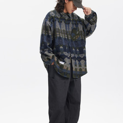 レトロエスニックウールのチュニックコート男性長袖シャツ W154 8枚目の画像