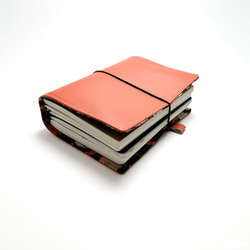 B6 サイズ システム手帳カバートラベラーズノートカバー手帳カバー合皮レザーオレンジ 1枚目の画像