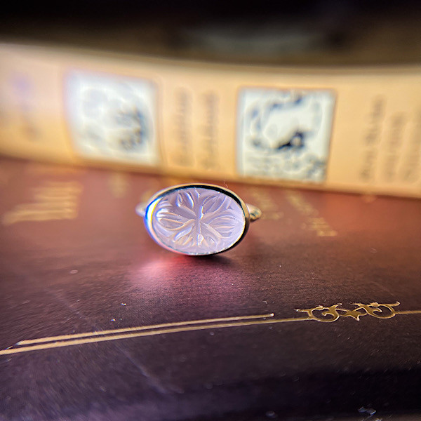 カービングローズクォーツオーバルリング RG22-165