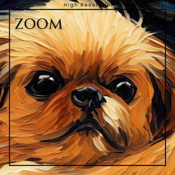 【星降る夜 - ペキニーズ犬の子犬 No.2】A2アートポスター 犬の絵 犬の絵画 犬のイラスト 3枚目の画像