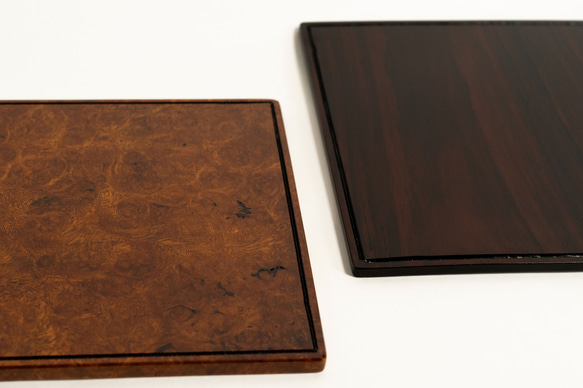 由卡拉木漆細木工工匠製作的高品質紅木和榅桲滑鼠墊 18 x 18 x 0.5 厘米 第12張的照片