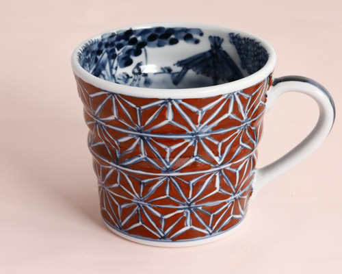 ◇花器 陶器 朱水盤 清水焼 ◇美品 花堂作 ◇花器 陶器 朱水盤 清水焼