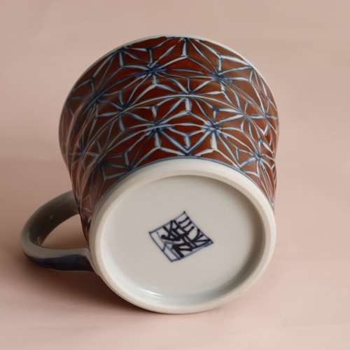 赤麻の葉マグカップ 京焼 清水焼 茶碗・めし碗 京都 陶花堂 通販
