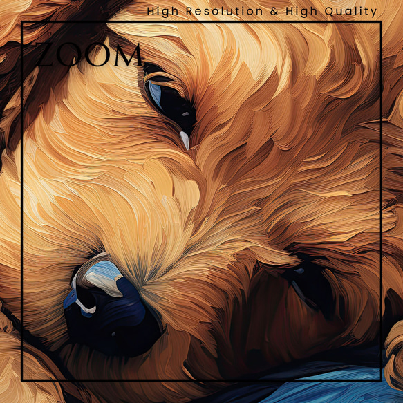 【星降る夜 - トイプードル犬の子犬 No.1】A2アートポスター 犬の絵 犬の絵画 犬のイラスト 3枚目の画像