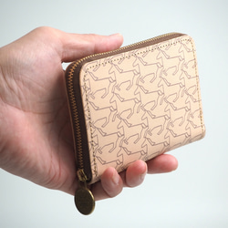 ラウンドファスナー コンパクト 財布（ウマ） 牛革 馬 5枚目の画像