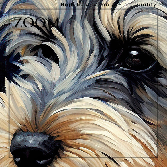 【星降る夜 - シュナウザー犬の子犬 No.1】A2アートポスター 犬の絵 犬の絵画 犬のイラスト 3枚目の画像