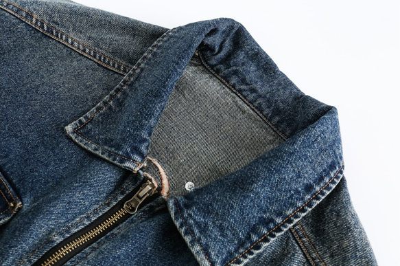 メンズ・レディース兼用·レトロデニムジャケットゆったり開襟ジャケット男女同型 W156 8枚目の画像