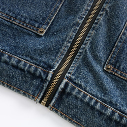 メンズ・レディース兼用·レトロデニムジャケットゆったり開襟ジャケット男女同型 W156 12枚目の画像