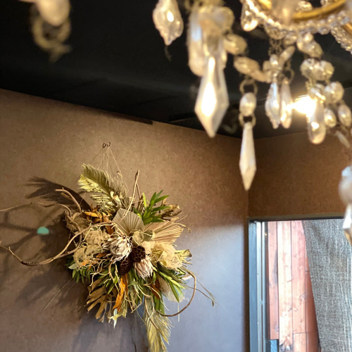 ネイティブフラワー スワッグ（大サイズ）｜プロテア×ユーカリ｜壁掛け