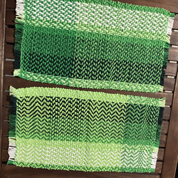 手織り　テーブルマット　若草色 7枚目の画像