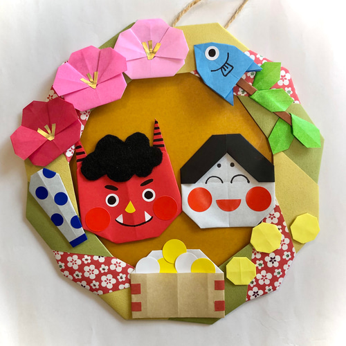 節分 豆まき 折り紙リース 壁面飾り その他インテリア雑貨 miko