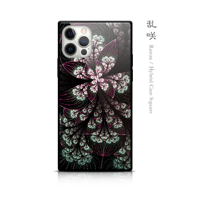 乱咲 - 和風 四角型 強化ガラスiPhoneケース/iPhone17/17Pro/17ProMax/Airも対応