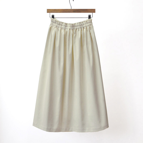 コーデュロイ ギャザースカート（アイボリー）ロング マキシ ポケット
