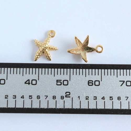 255-G k16gp ヒトデチャーム starfish 幸運のチャーム 4個 チャーム