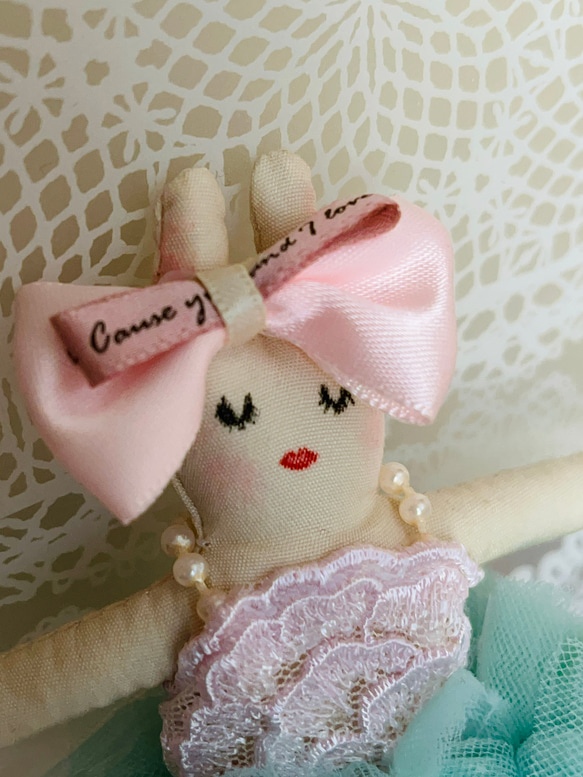 うさぎのバレリーナのお人形handmadeハンドメイド 2枚目の画像