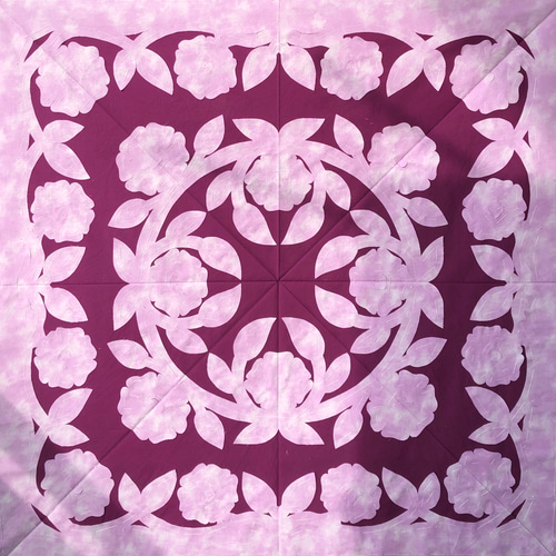 しつけ済みハワイアンキルトトップ「ロケラニ」98×98cm （フォロワー割