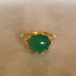 綠色瑪瑙戒指【禮盒裝】119 第6張的照片