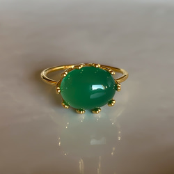 綠色瑪瑙戒指【禮盒裝】119 第3張的照片