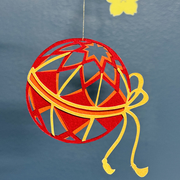 姫手鞠と黒猫のモビール 7枚目の画像