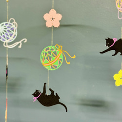 姫手鞠と黒猫のモビール 3枚目の画像