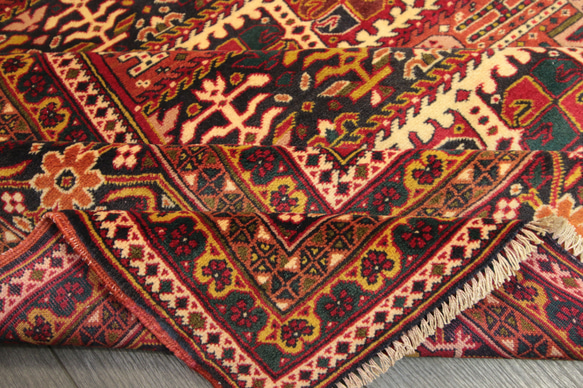ヴィンテージ絨毯　トルクメン絨毯　中央アジアのトライバルラグ　オールド手織り絨毯　190x295cm　＃136 9枚目の画像