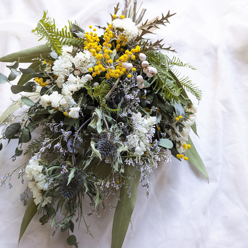 春色新作2025 予約注文春の訪れミモザ スワッグ インテリア