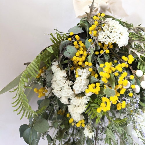 春色新作2025 予約注文春の訪れミモザ スワッグ インテリア ギフト